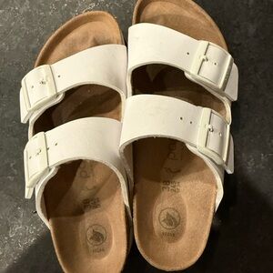 Papillio White Sandals with Adjustable Straps and Contoured Footbed
